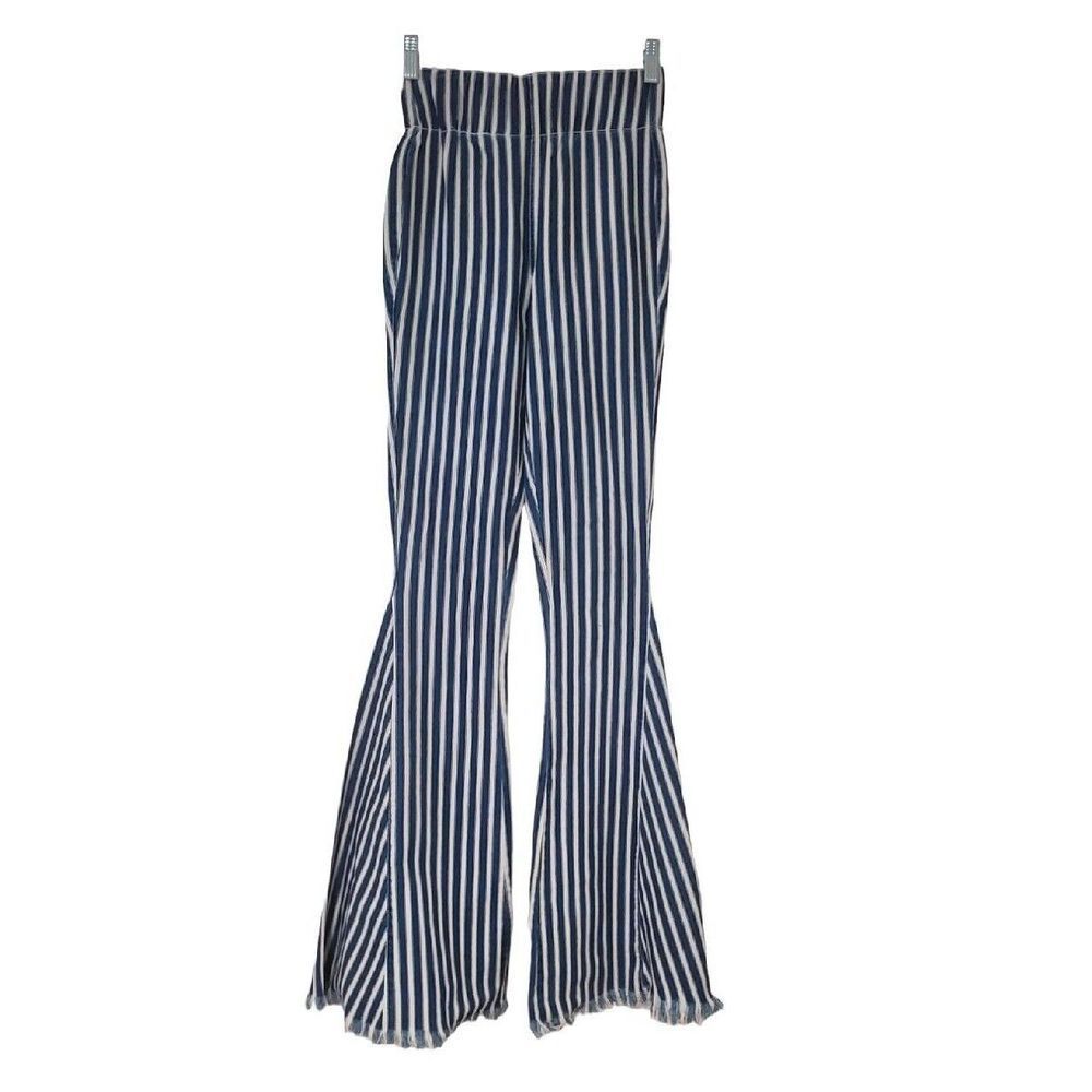Show Me Your Mumu Berkeley Bells Size XS High Waisted Striped Bell Bottom Jeans
